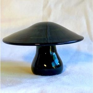 Vintage Counterpoint Dark smoky green glass MCM mushroom 2 1/2”